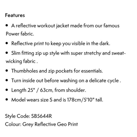 Sweaty Betty Power Zip Gray Geo Print Jacket - Picture 10 of 10